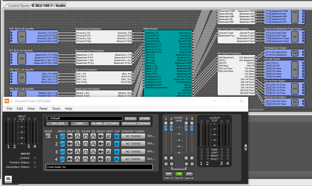 Audio Architect Programming with JBL / Crown Amp control